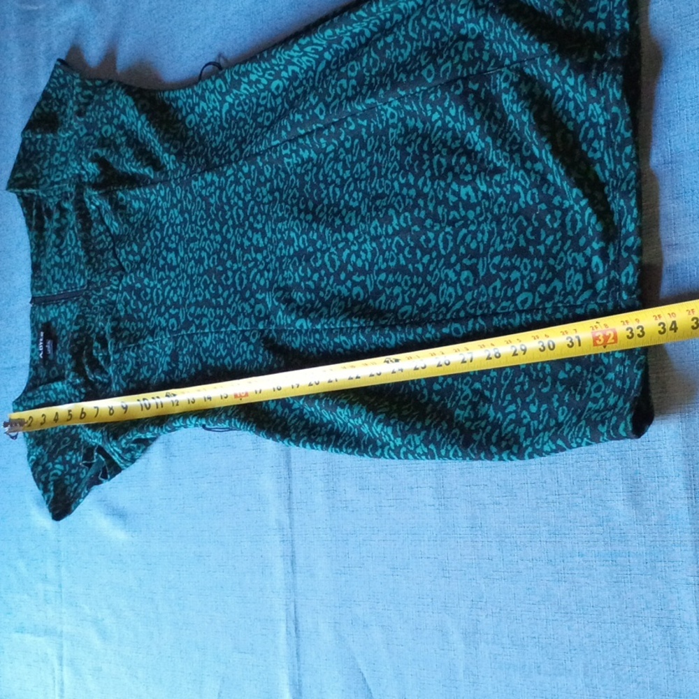 A. Byer Teal Animal Print Cap Sleeve Tunic - Picture 7 of 10